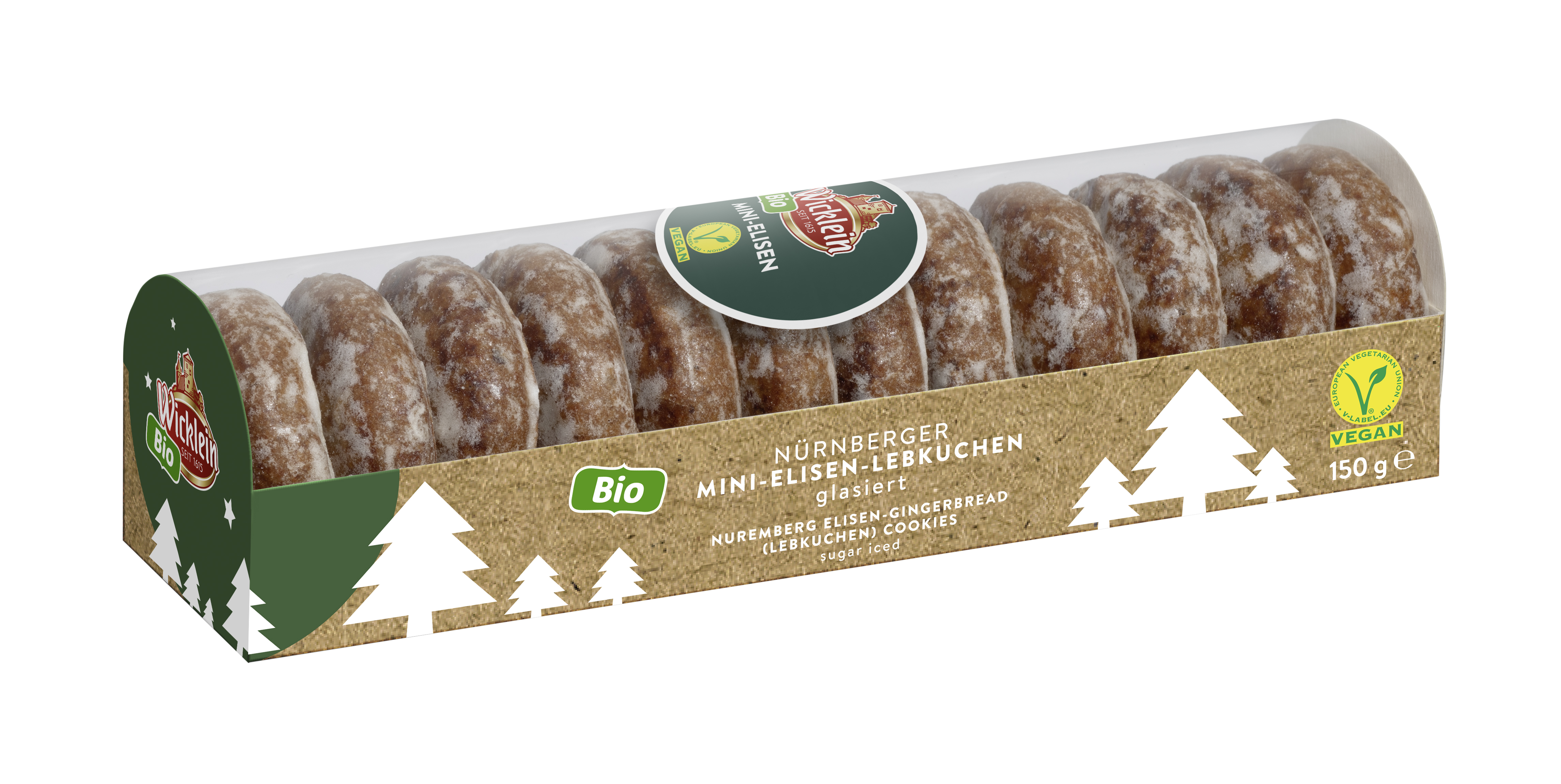 BIO Mini-Elisen Gingerbread, glazed, vegan