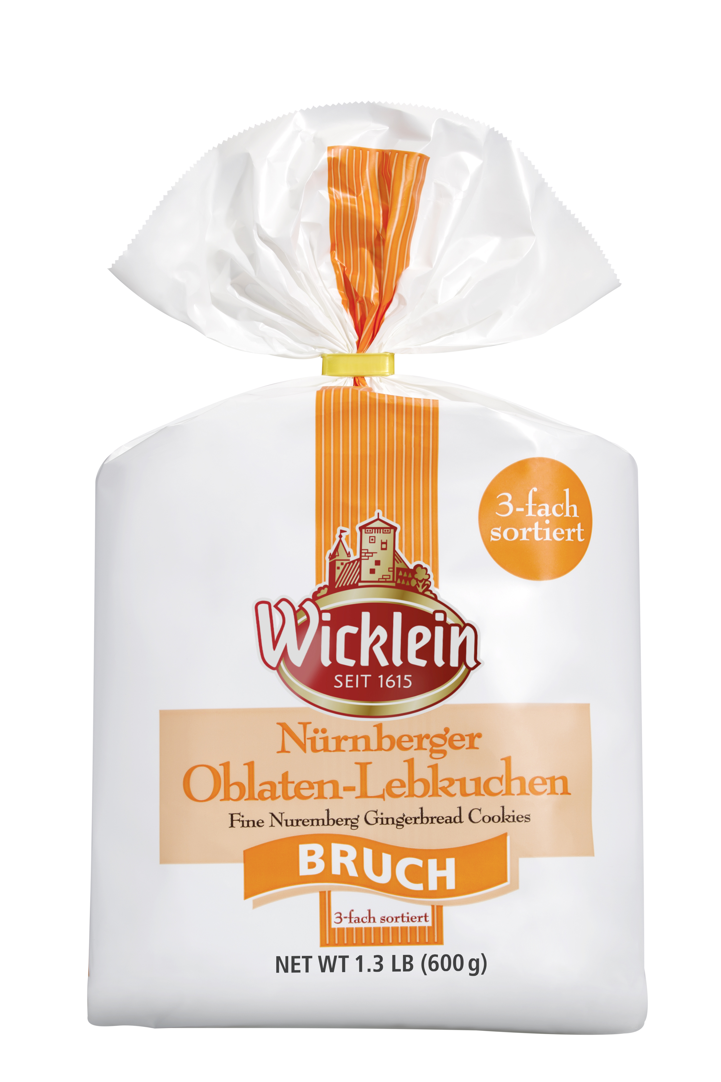 Fine Nuremberg Gingerbread (Oblaten-Lebkuchen) cookies with 14 % nuts and kernels